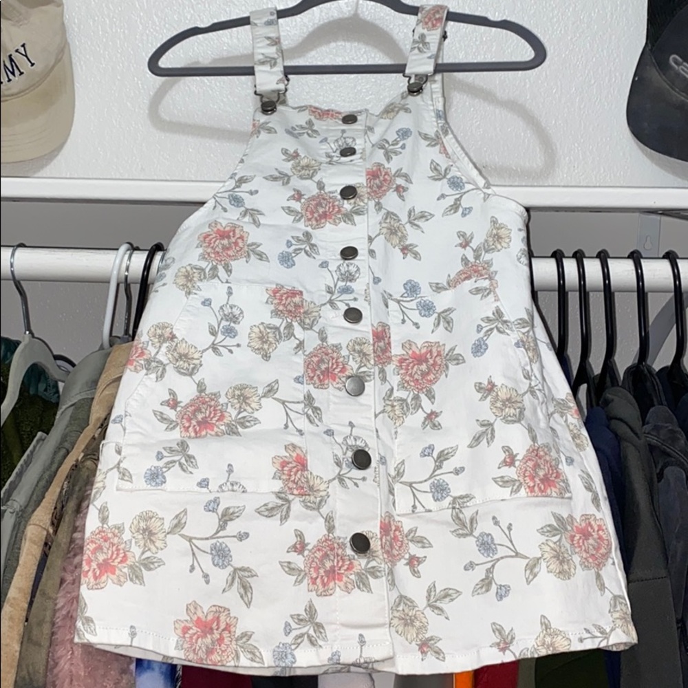 Floral Print Overall Dress